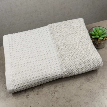 Полотенце для лица и рук Вафельний Бордюр GM Textile 50х90см 500г/м2 (Пепельный)