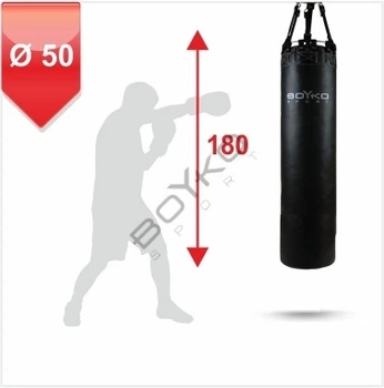 Мішок боксерський Boyko Sport на ланцюгах 50 см діаметрр 180 см висота натуральна шкіра