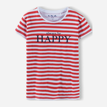 T-shirt dziecięcy dla dziewczynki 5.10.15 Mix And Match 3I4033 92 cm Biały/Czerwony (5902361954822)