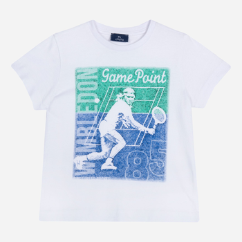 T-shirt chłopięcy Chicco 090.06978-035 110 cm Biały/Zielony (8054707705227)