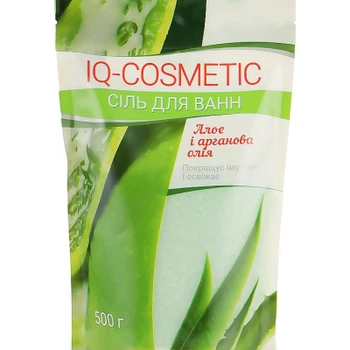 Соль для ванн IQ-Cosmetic Алоэ и аргановое масло 500 г (4820049382501)