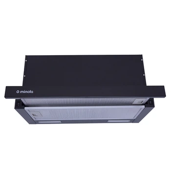 Кухонна витяжка Minola HTL 6615 BL 1000 LED, чорна телескопічна потужна витяжка для кухні, 1000 куб.м.
