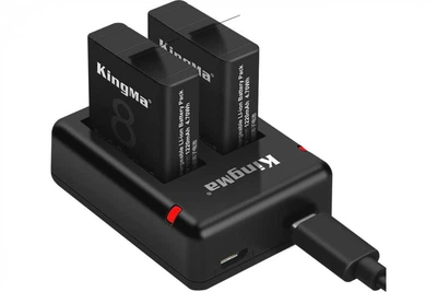3-Pack SPJB1B комплект из 2 аккумуляторов KingMa для GoPro SPJB1B и двойного зарядного устройства