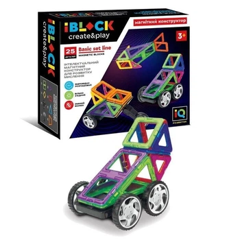 Конструктор магнитный IBLOCK PL-921-258 25дет.
