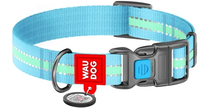 Ошейник для собак нейлоновый WAUDOG Nylon c QR паспортом светящийся/светоотражающий пластиковый фастекс Ш 15 мм Дл 25-35 см (45622Collar)