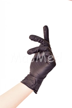 Нітрилові рукавиці Medicom SafeTouch® Premium без пудри текстуровані розмір S 100 шт. Чорні (5.0 г)