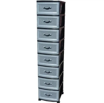 Комод пластиковый Effe 10255 8 ярусов Black