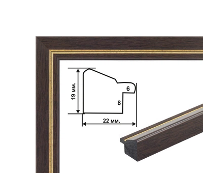 Картина по номерам BrushMe Багетная рамка коричнево-золотая 2 см 40х50 (RN54)