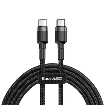 Кабель Baseus Cafule PD2.0 60W flash charging USB cableType-C-Type-C (20V 3A)2M Gray+Black (CATKLF-HG1)