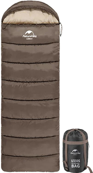 Спальник с капюшоном Naturehike U150 NH20MSD07, 11 °C Правый Коричневый (6927595764381-R)