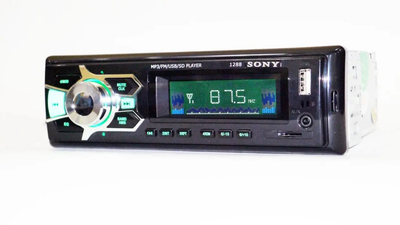 Автомагнітола Pioneer JSD-1288 підключення 1DIN 4х50W + USB 2.0 порт/USB/SD/MMC карты/Fm/Aux і Пульт ДУ Чорний (10517)