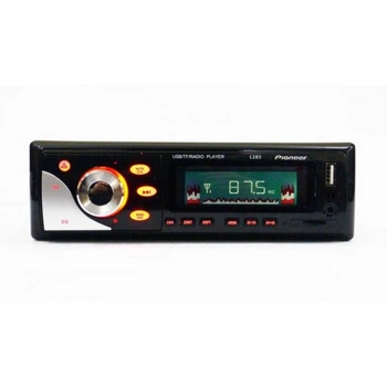 Автомагнітола Pioneer 1285 підключення 1DIN 4х50W + USB флешки + microSD карты памяти + AUX + FM Чорний (10521)