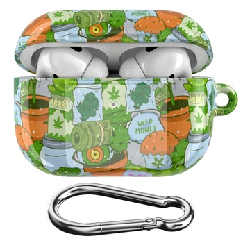 Пластиковый чехол для наушников Apple AirPods Pro (1/2 gen), 1/2/3/4 от Lex Altern (Плантация марихуаны, пачка денег, сигареты, травка)