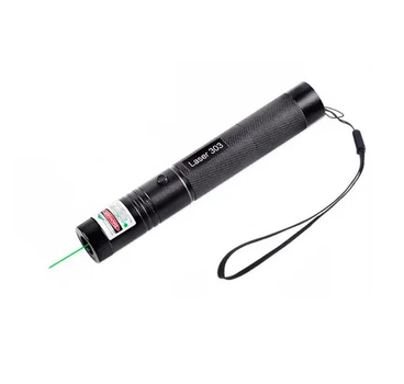 Лазер зеленый 100мВт 532нМ, лазерная указка Laser 303 с блокировкой + насадка
