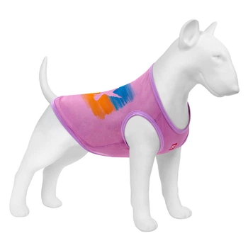Майка для собак WAUDOG Clothes малюнок Прапор сітка S B 30-33 см C 18-21 см рожевий
