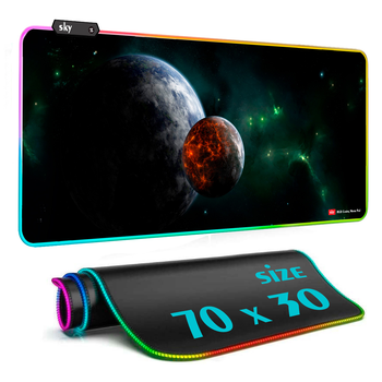 Геймерский коврик для мышки SKY (GMS-WT 7030/192) Planets / RGB подсветка / 70x30 см