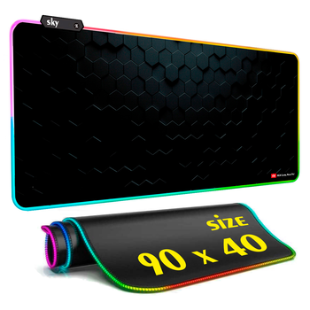 Геймерский коврик для мышки SKY (GMS-WT 9040/153) Hexagon / RGB подсветка / 90x40 см