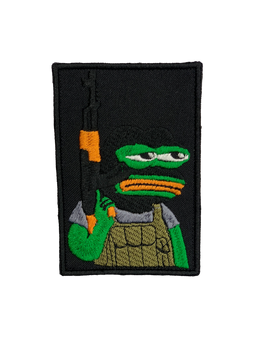 Шеврон на липучке Pepe the Frog Лягушонок Пепе Воин 9.5см х 6.4см (12062)