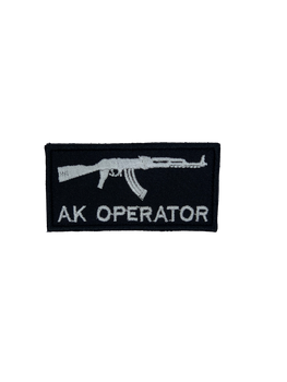 Шеврон на липучке Ak Operator АК-Оператор 8см х 4см черный (12075)