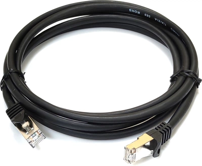Патч-корд L&W ELECTRONICAL S/FTP CAT 6A 1 м Чорний (PC005-C6A-100BK)