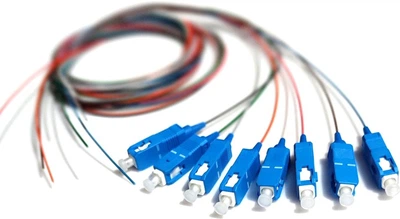 Набор цветных оптических пигтейлов CMS SC/UPC 1.5 метра, SM, Easy strip, FRNC 8 шт (PG-1.5SC(SM)(ON)E-K8)