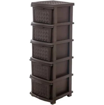 Комод пластиковый R-plastic 10384 5 ярусов Коричневый