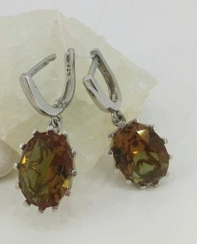 Серьги из серебра с султанитом ( 096453/82)