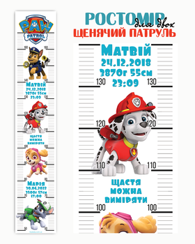 Ростомір іменний Щенячий патруль для двох вініловий HeyBaby 2044 українською мовою