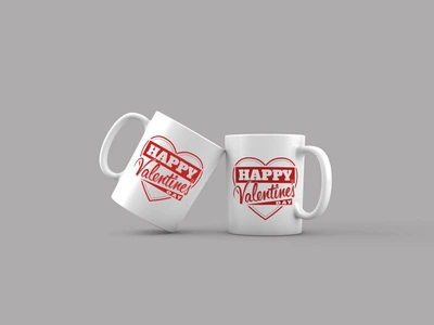 Чашка біла до Дня Валентина "HVD" + коробка