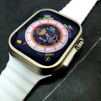 Смарт годинник Smart Watch HW8 Ultra Мах 49 mm українське меню з функцією дзвінка White Ocean