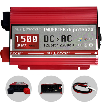 Преобразователь напряжения MaxTech HB-1500-12 1500 Ватт инвертор 1500W с модифицированным синусом Реальные 1,5 кВт Италия