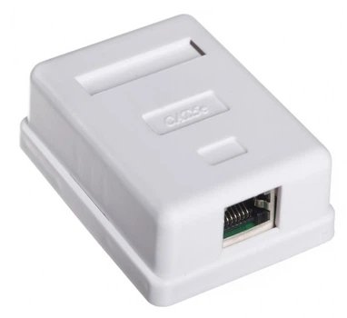 Розетка RJ45 RITAR FTP 8P8C Cat-5 1-порт накладная Белый (01524)