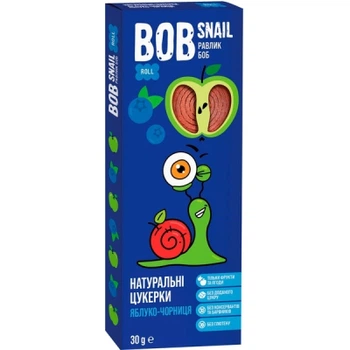 2шт, Цукерка Bob Snail Равлик Боб Яблуко-Чорниця, 30 г (4820206080066)