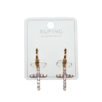 Серьги Xuping Jewelry "Крестики мерцающие" позолота (104027)