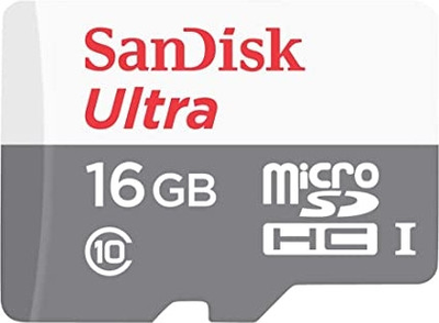 Карта памяти 16 ГБ | SanDisk Ultra 16Gb | Тип microSDHC | Class 10 UHS-I R-80MB/s (SDSQUNS-016G-GN3MN) KT-FF