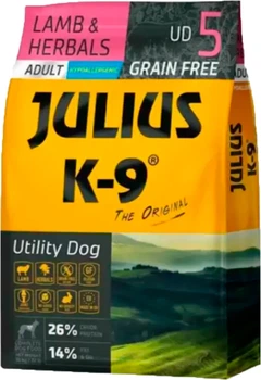 Сухий корм Utiliti Dog для собак JULIUS-K9 GrainFree Hypoallergenic ягня-трави 10 кг (5998274311166)
