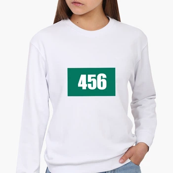 Свитшот женский Номер 456 Ли Чжунг-Чжае Игра в кальмара (Squid Game) (8771-3362-1) Белый XS