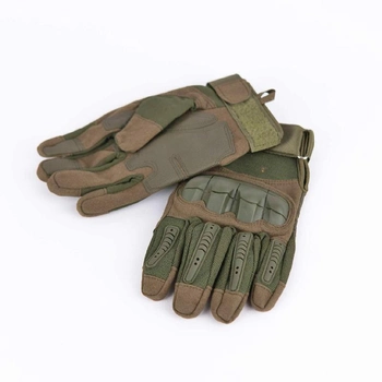 Тактичні сенсорні рукавички з кастетом хакі 2116h XL