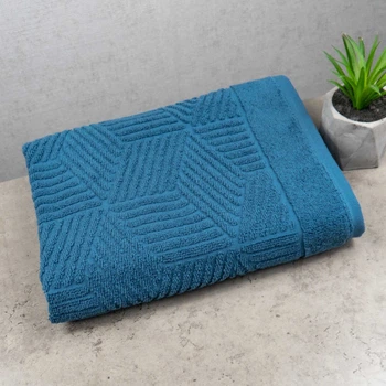 Махровое полотенце для лица и рук Уельс GM Textile 50х90см 500г/м2 (Синий)