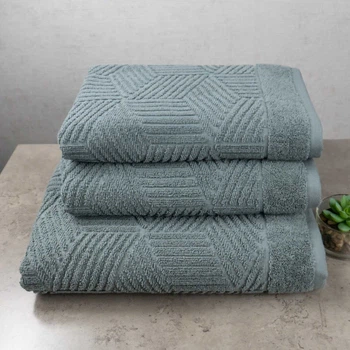 Комплект махровых полотенец Уельс 3шт GM Textile 50х90см, 50х90см, 70х140см 500г/м2 (Темно-Мятный)