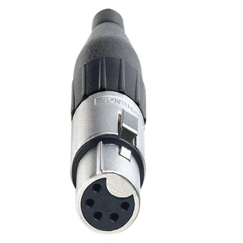 XLR 5 гнездо литые контакты никель зажим-крокодил фланец D-типа базовая модель цвет никель корпус металл Amphenol AC5F