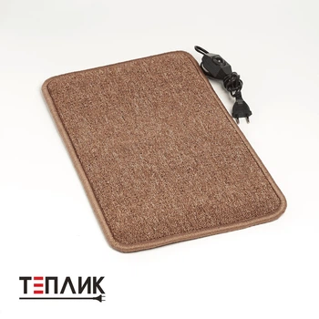 Килимок з підігрівом Теплик 50x30 см бежевий Стандарт (з термоізоляцією та регулятором)