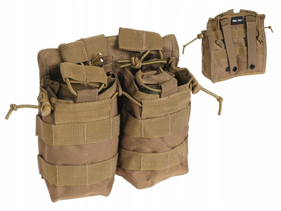 Двойная сумка для магазинов 7,62 AK M14 MOLLE MIL-TEC COYOTE