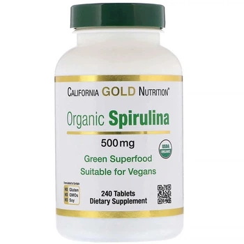 Органічна спіруліна California Gold Nutrition (Spirulina) 240 таблеток CGN01362