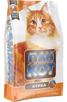 Пан Кот - Курка Повноцінний збалансований корм на основі м'яса курки 10кг