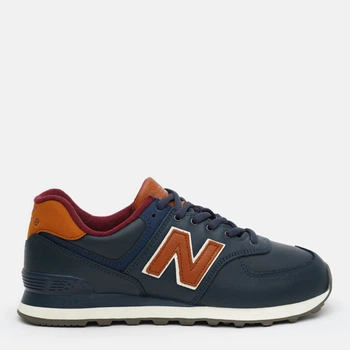 Чоловічі кросівки шкіряні New Balance 574 ML574OMC 45.5 (11.5) 29.5 см Темно-сині (739980544296)