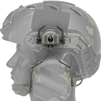 Адаптер кріплення з планкою Пікатінні для встановлення навушників Earmor M31/M32, Walkers та Peltor на шолом, Хакі (150320)