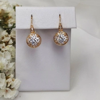 Сережки петлі з круглим каменем 334 KH03 AB