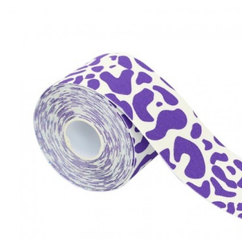 Тейп Кинезио 5 см, Фиолетовый леопард, кинезиологическая лента Kinesiology Tape, 5 см