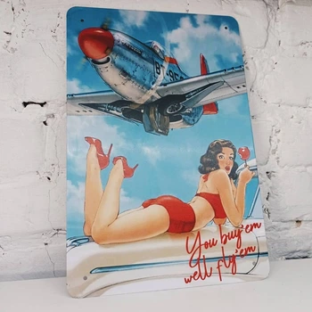 Металлическая табличка Pin Up "You buy'em well fly'em"